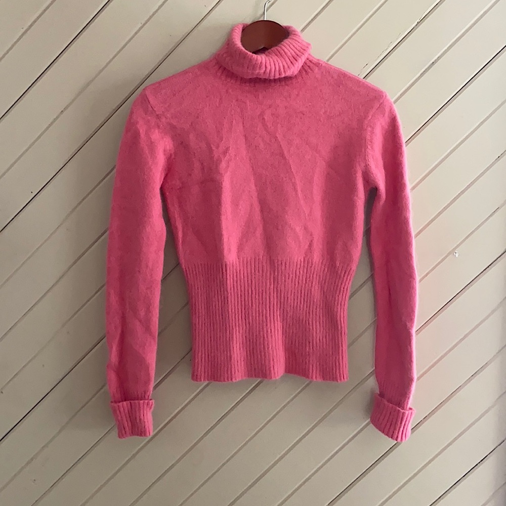Pink angora turtleneck